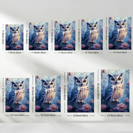 Stampa su tela intelaiata — Gufo Fiorito