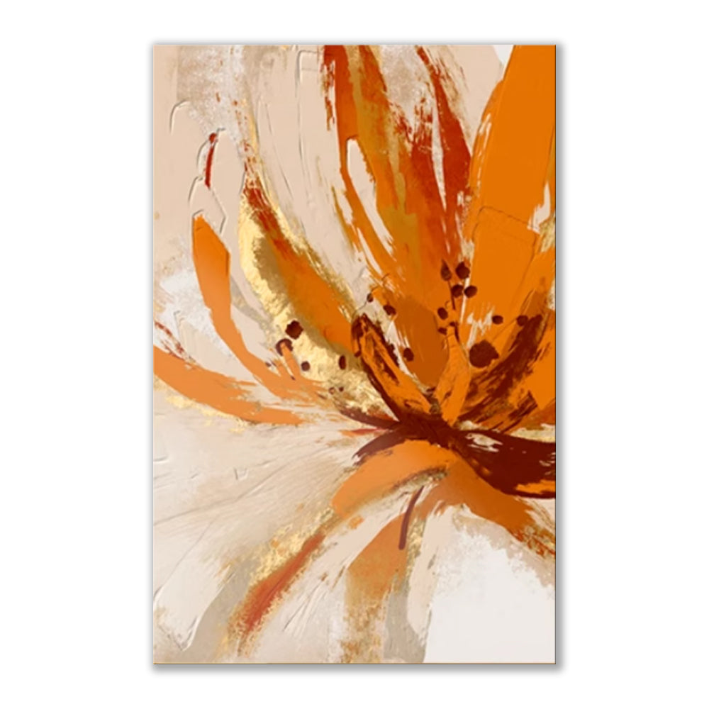 Dipinto a mano da intelaiare — Fiori Arancioni