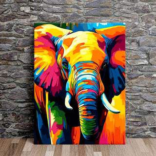 Stampa su tela intelaiata — Elefante Colorato