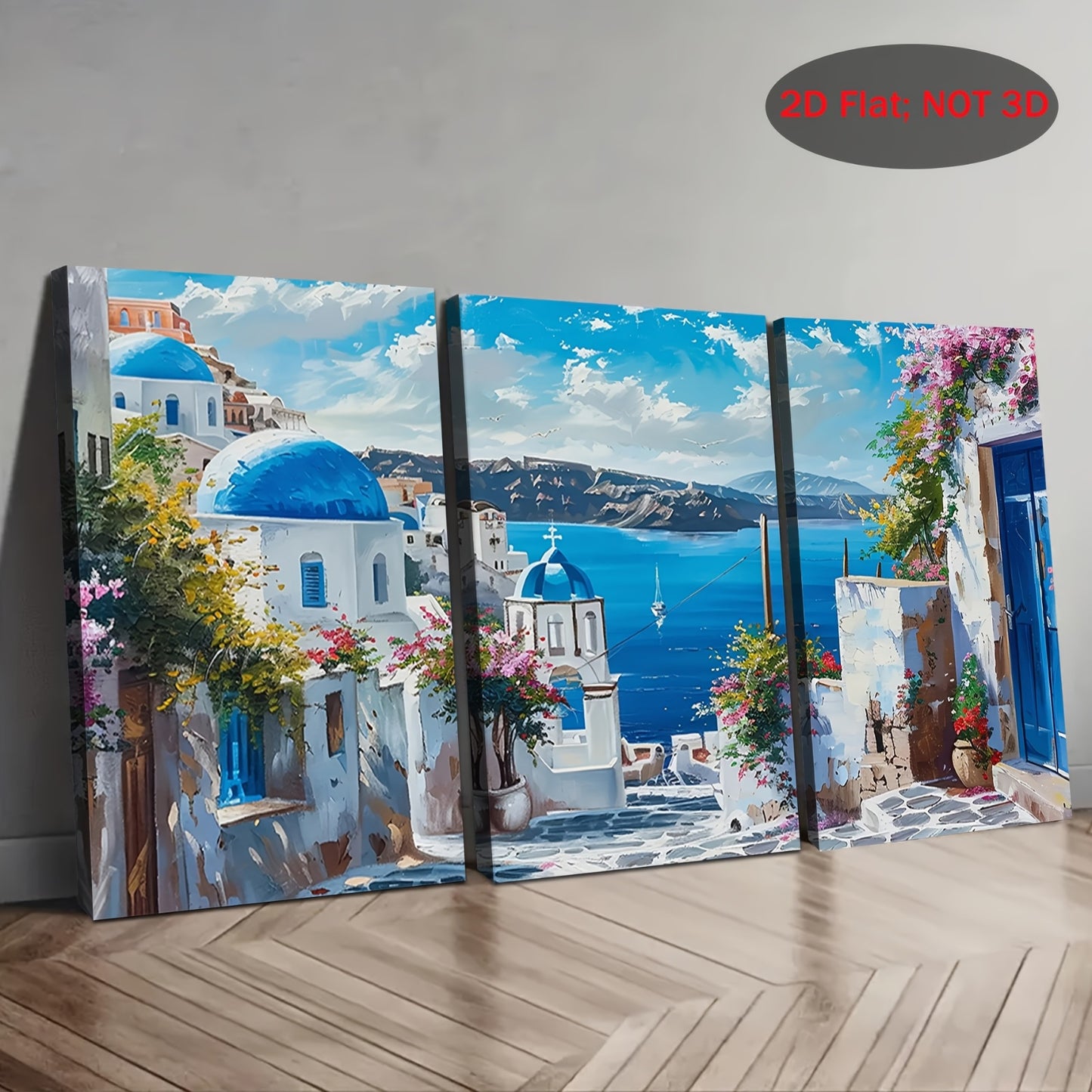 Stampa su tela intelaiata — Santorini
