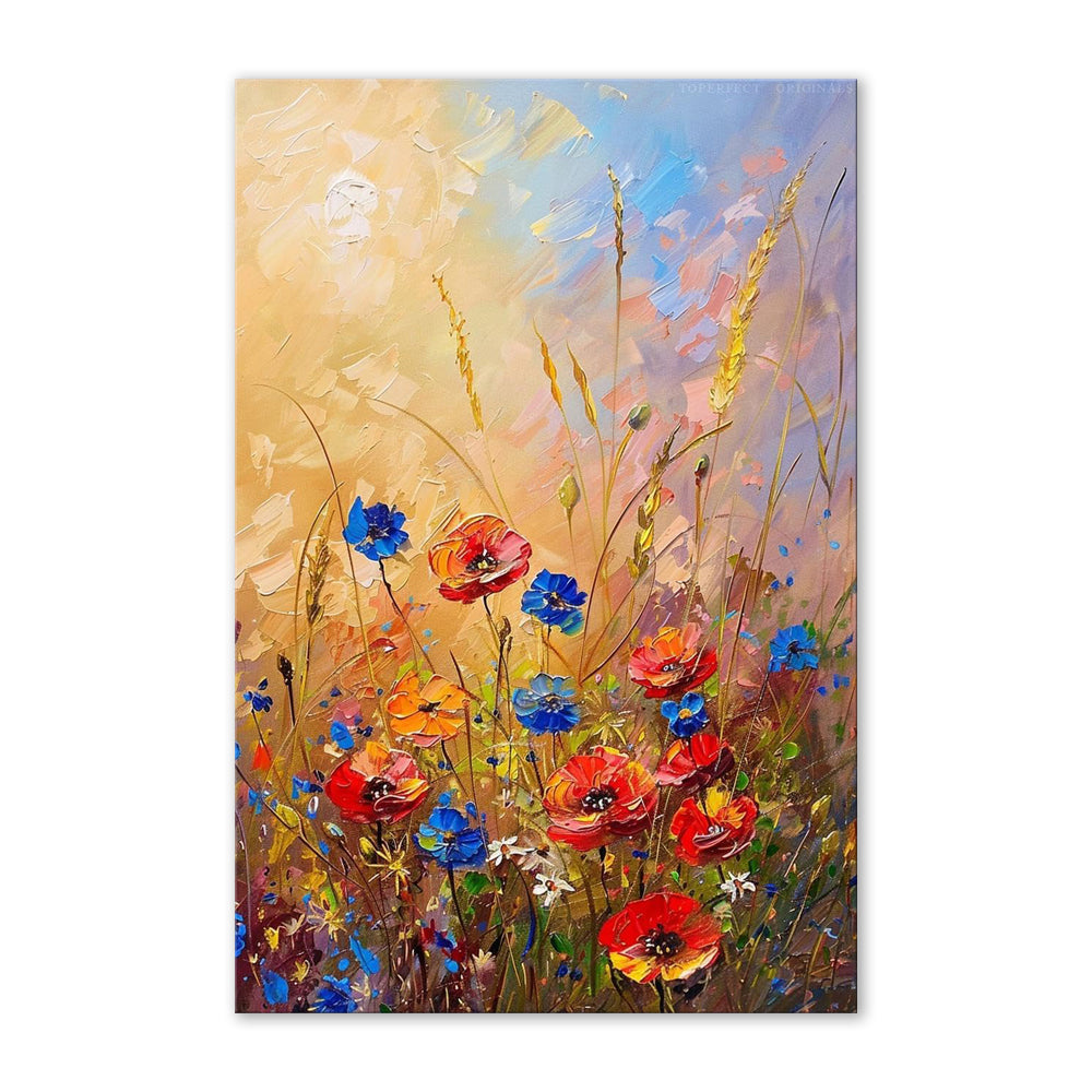 Dipinto a mano da intelaiare — Fiori Astratti