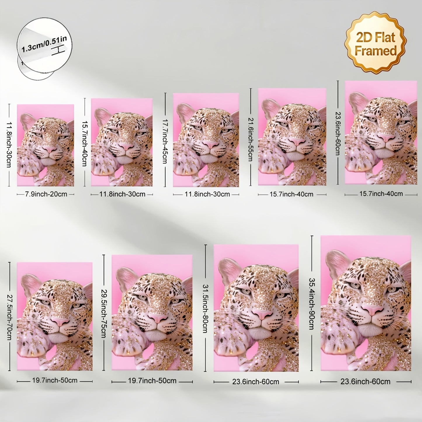 Stampa su tela intelaiata — Leopardo Glitter