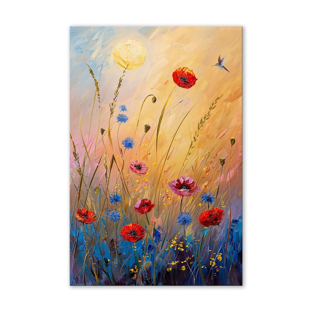 Dipinto a mano da intelaiare — Fiori Astratti