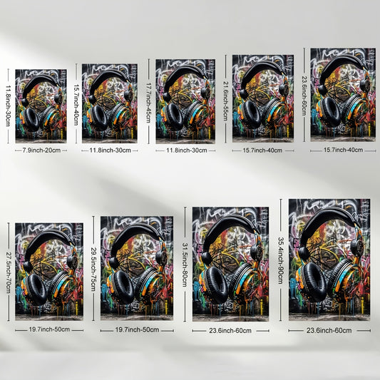 Stampa su tela intelaiata — Auricolari Graffiti