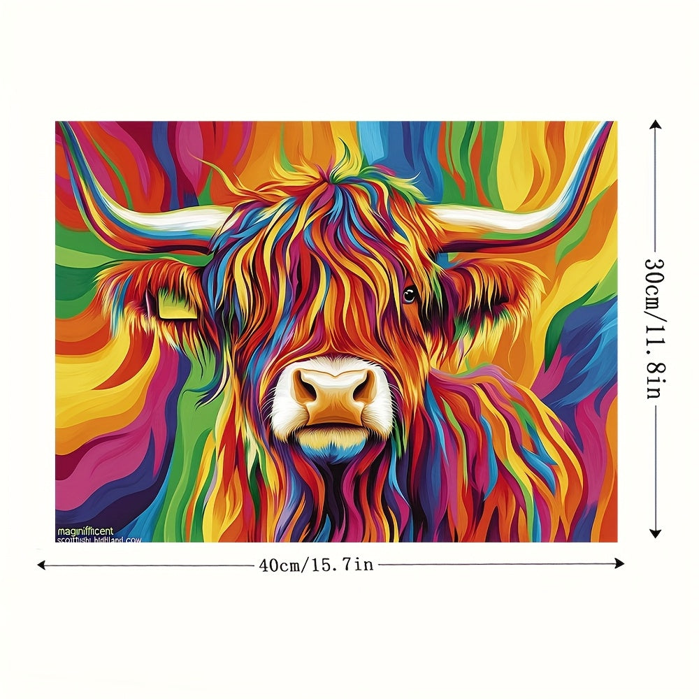 Stampa su tela intelaiata — Mucca delle Highlands