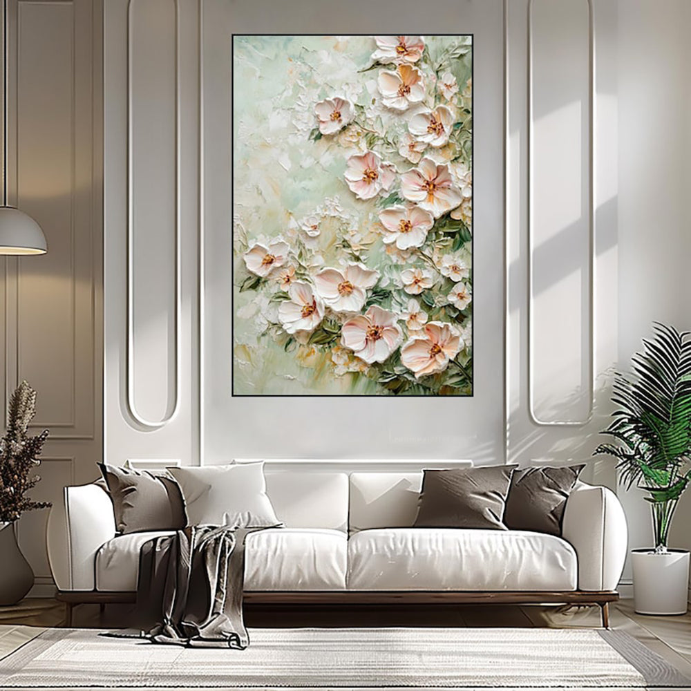Dipinto a mano da intelaiare — Fiori Materici