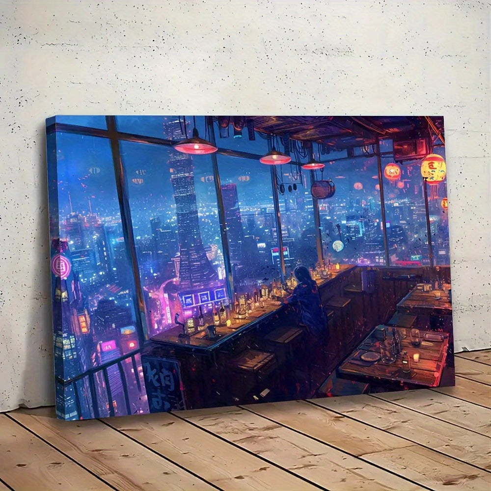 Stampa su tela intelaiata — Città Cyberpunk