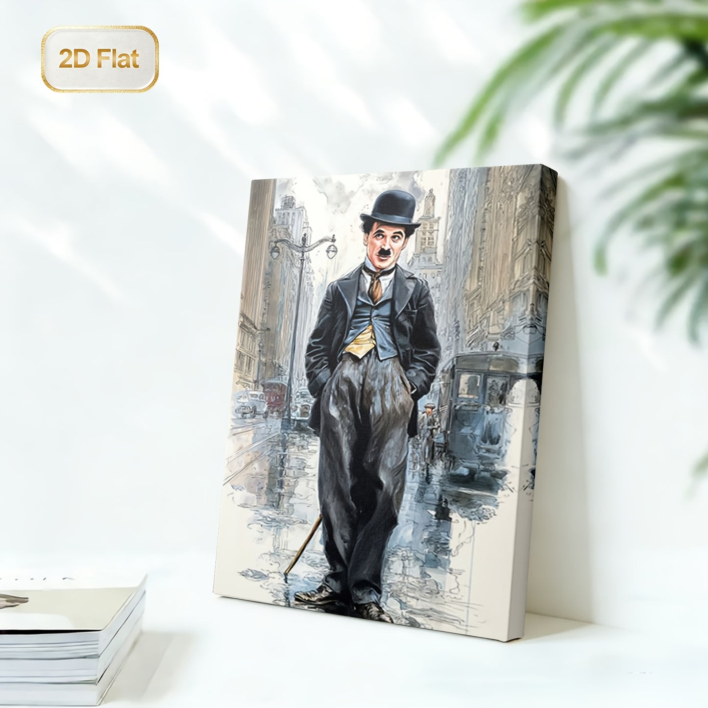 Stampa su tela intelaiata — Homage to Chaplin