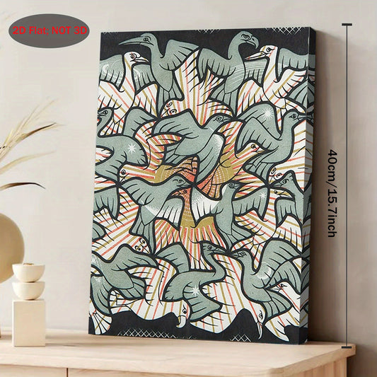 Stampa su tela intelaiata — Homage to Escher
