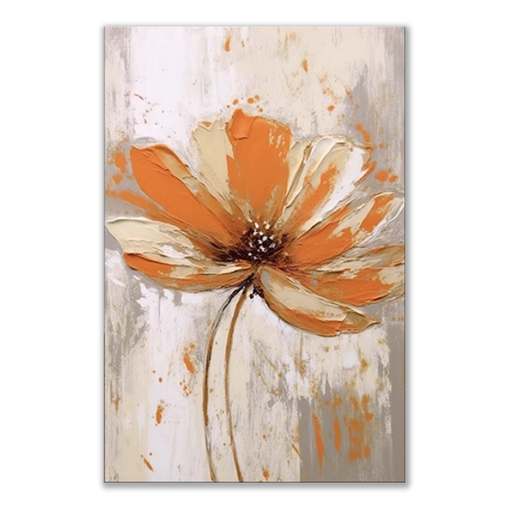 Dipinto a mano da intelaiare — Fiori Arancioni