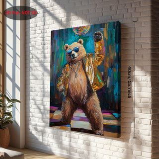 Stampa su tela intelaiata — Orso Disco