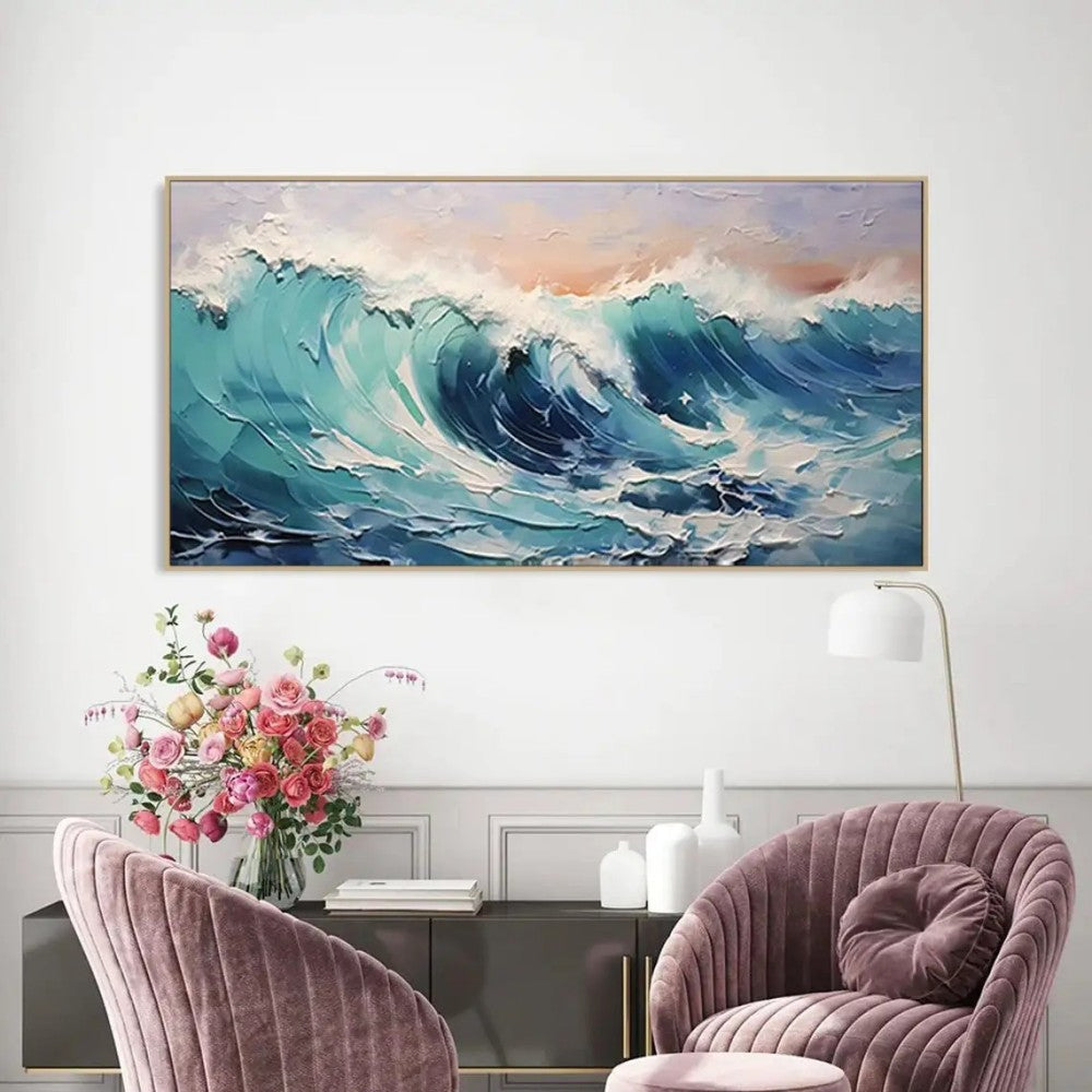 Dipinto a mano da intelaiare — Onde del Mare
