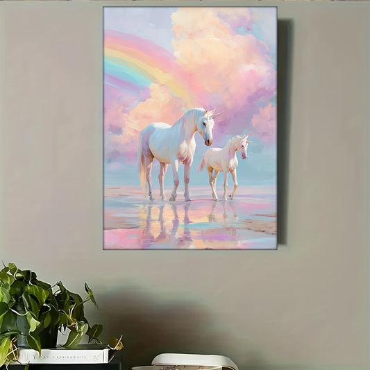 Stampa su tela intelaiata — Unicorno