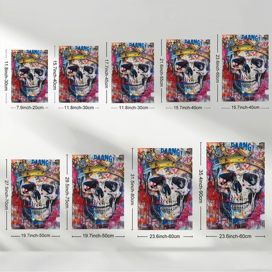 Stampa su tela intelaiata — Teschio Graffiti