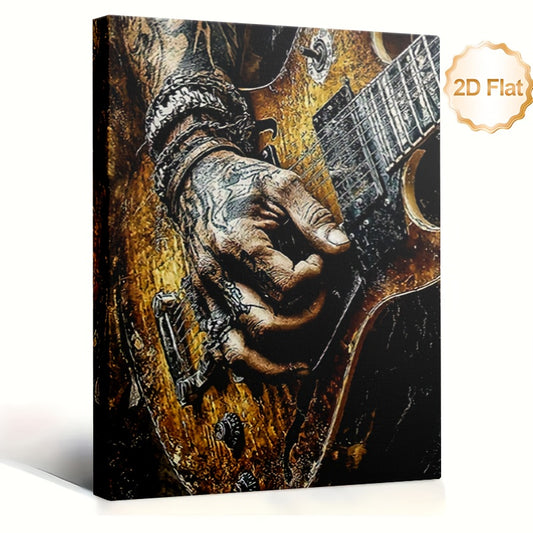 Stampa su tela intelaiata — Chitarra Rock