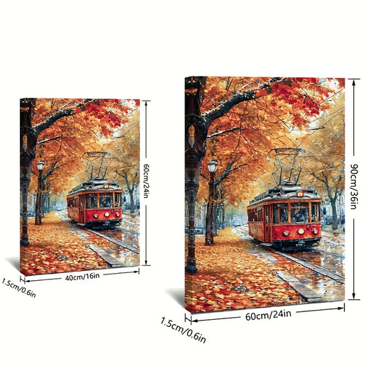 Stampa su tela intelaiata — Tram Autunnale