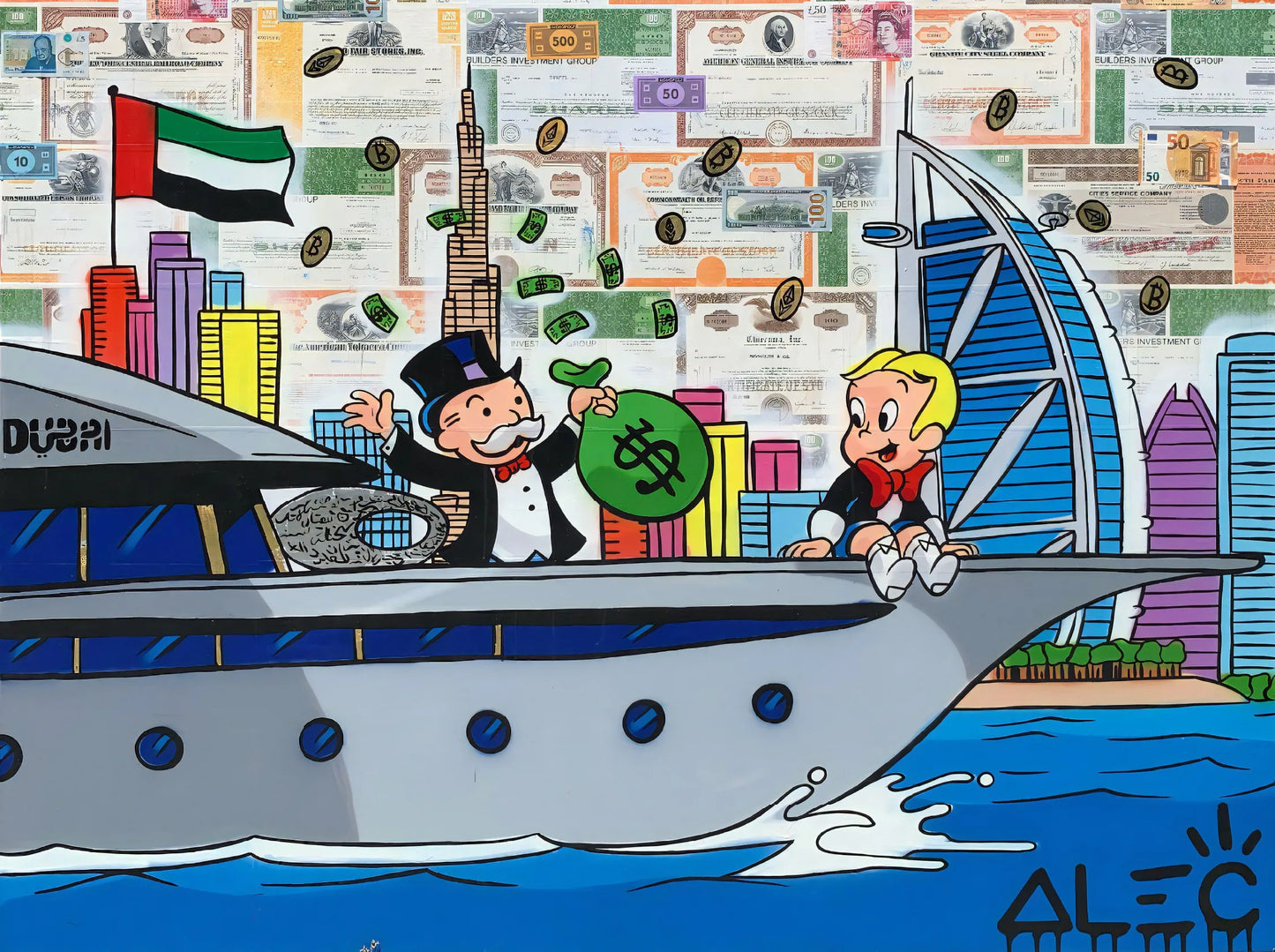 Stampa su tela da intelaiare — Homage to Alec Monopoly