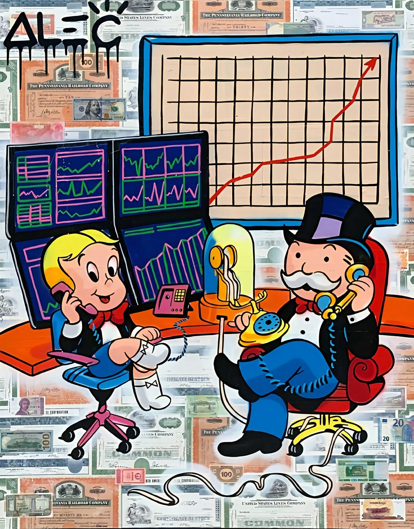 Stampa su tela da intelaiare — Homage to Alec Monopoly