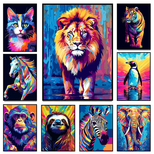 Stampa su tela da intelaiare — Animali Pop Art