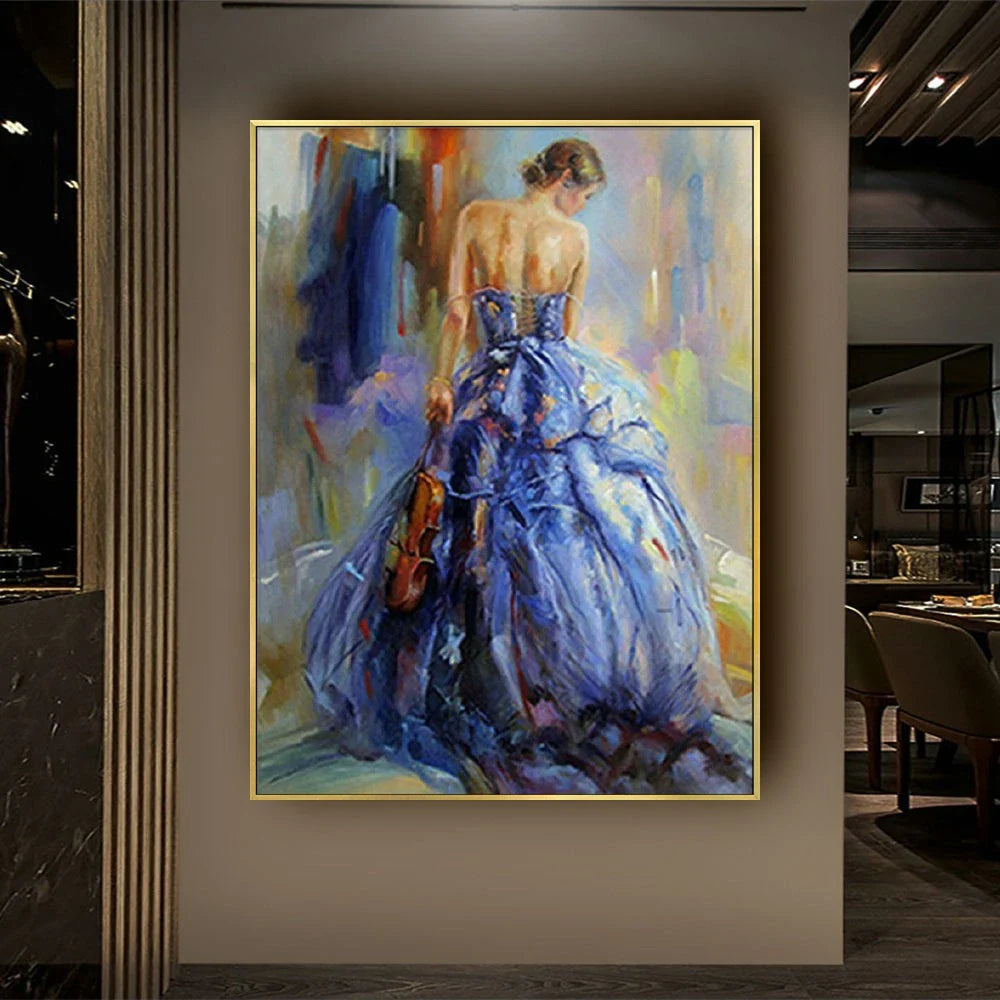 Dipinto a mano da intelaiare — Ballerina