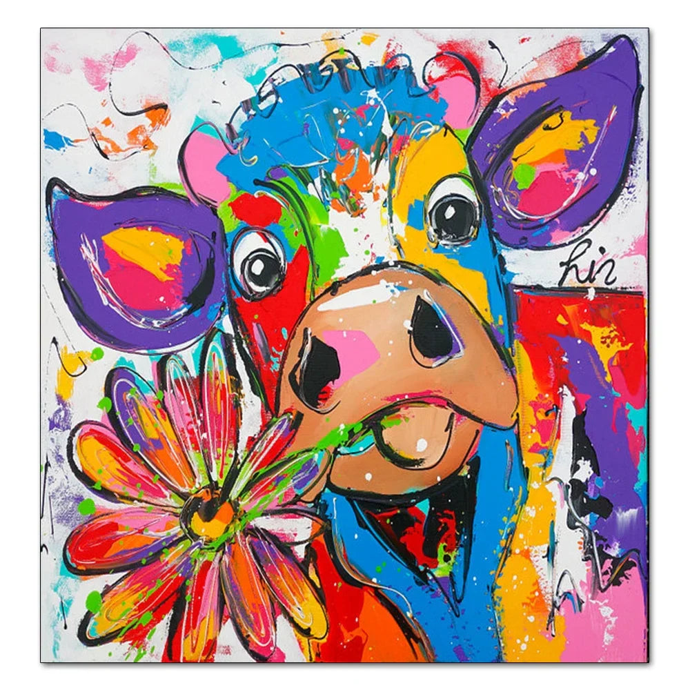 Stampa su tela da intelaiare — Mucca Pop Art