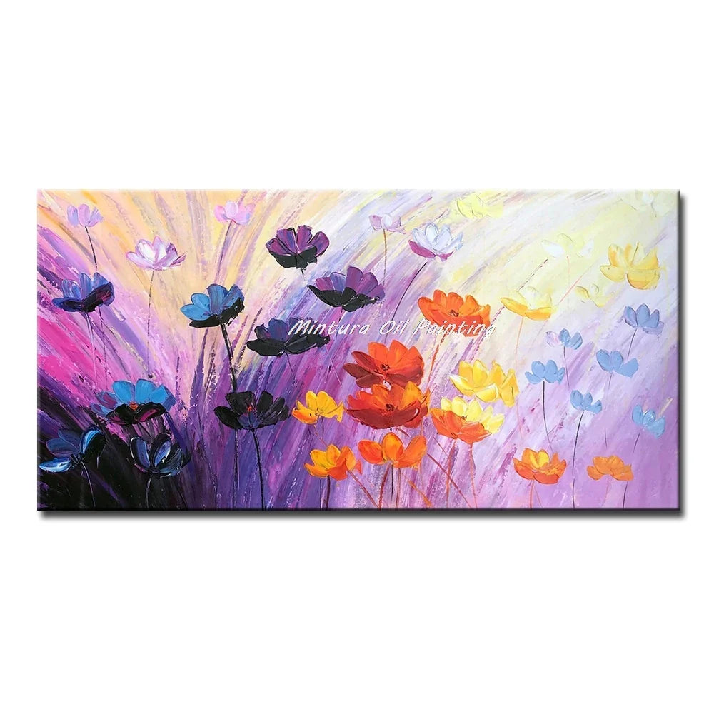 Dipinto a mano da intelaiare — Fiori a Spatola