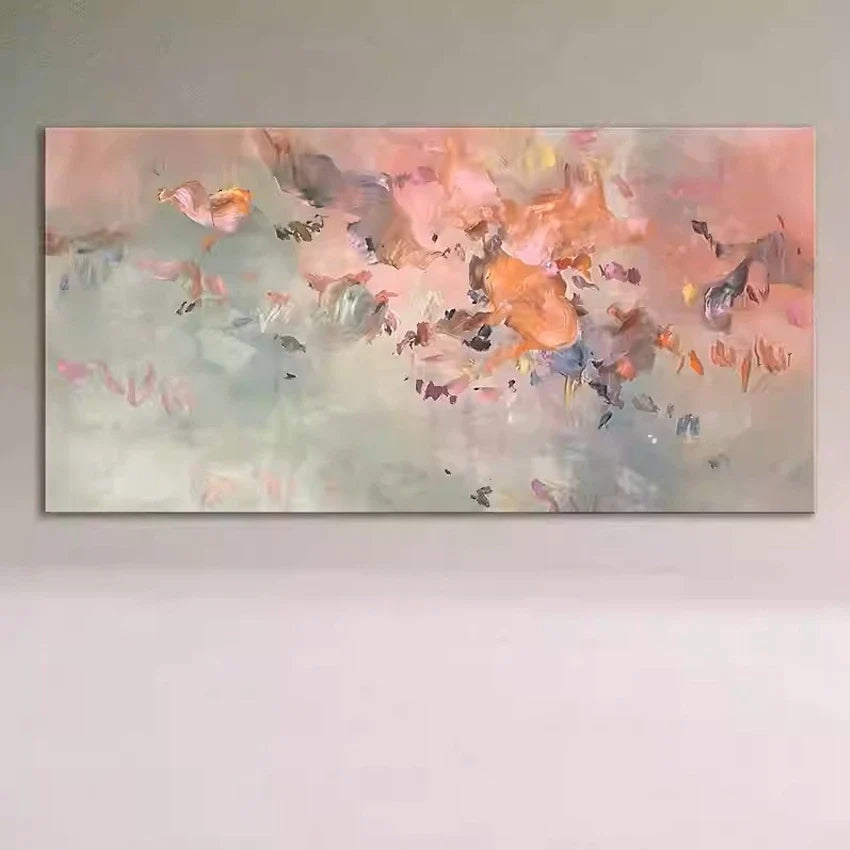 Dipinto a mano da intelaiare — Astratto Rosa