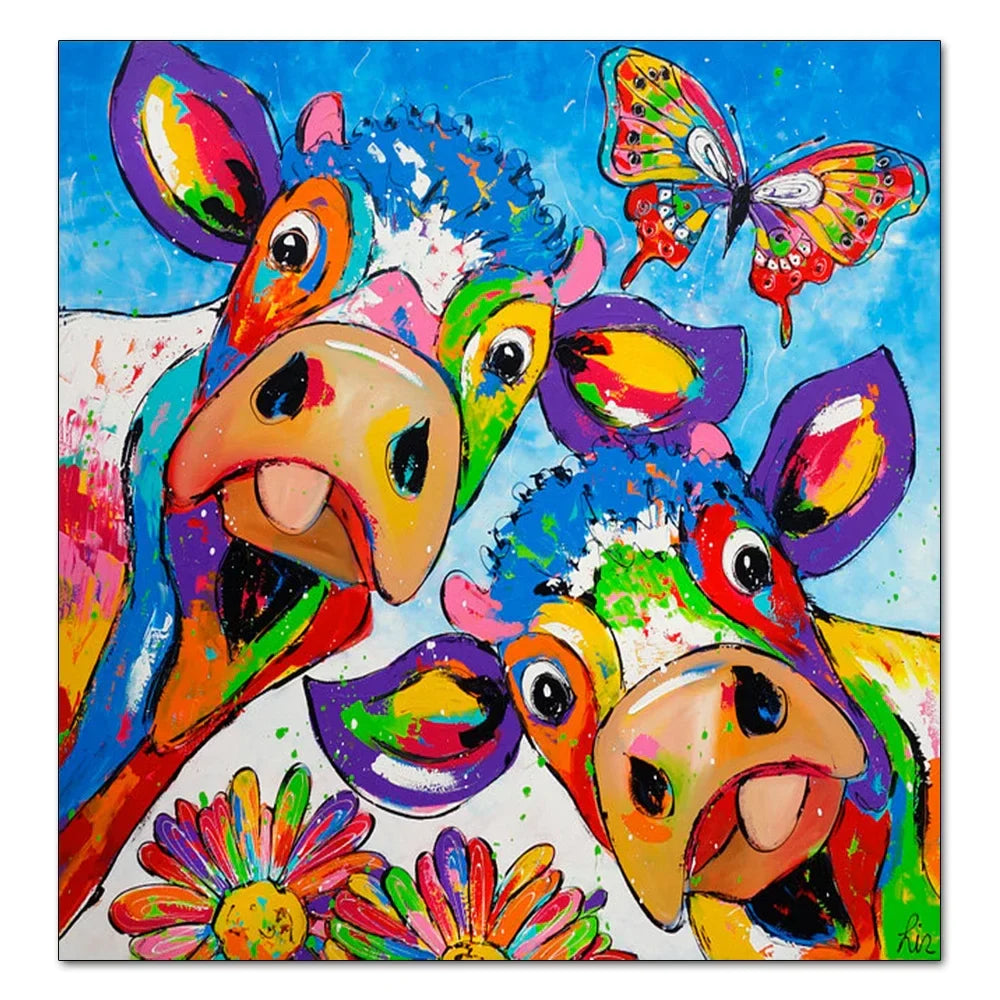 Stampa su tela da intelaiare — Mucca Pop Art