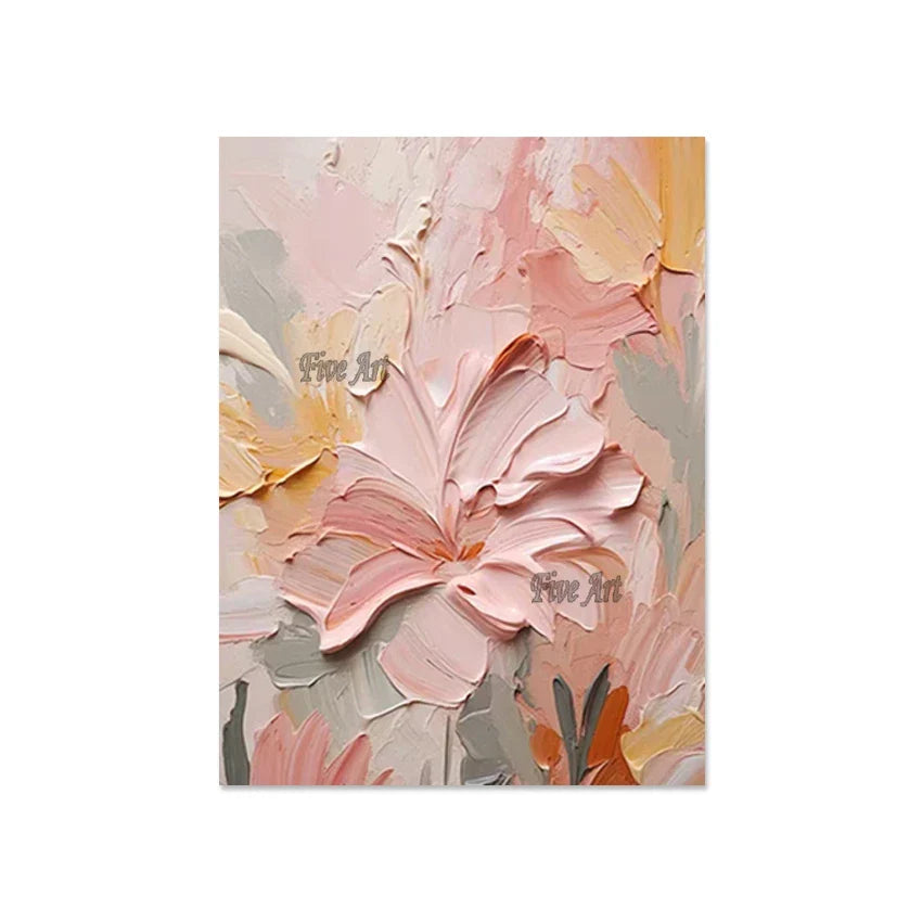 Dipinto a mano da intelaiare — Astratto Rosa