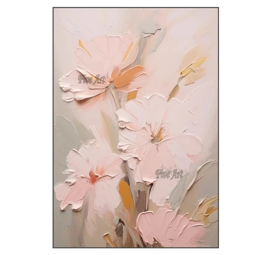 Dipinto a mano da intelaiare — Astratto Rosa