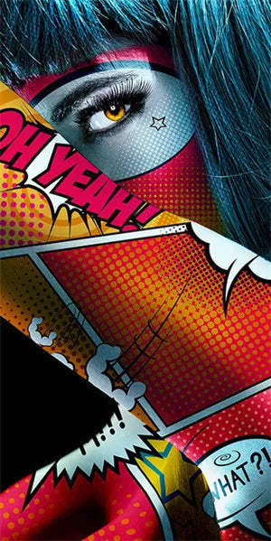 Stampa su tela da intelaiare — Donna Pop Art