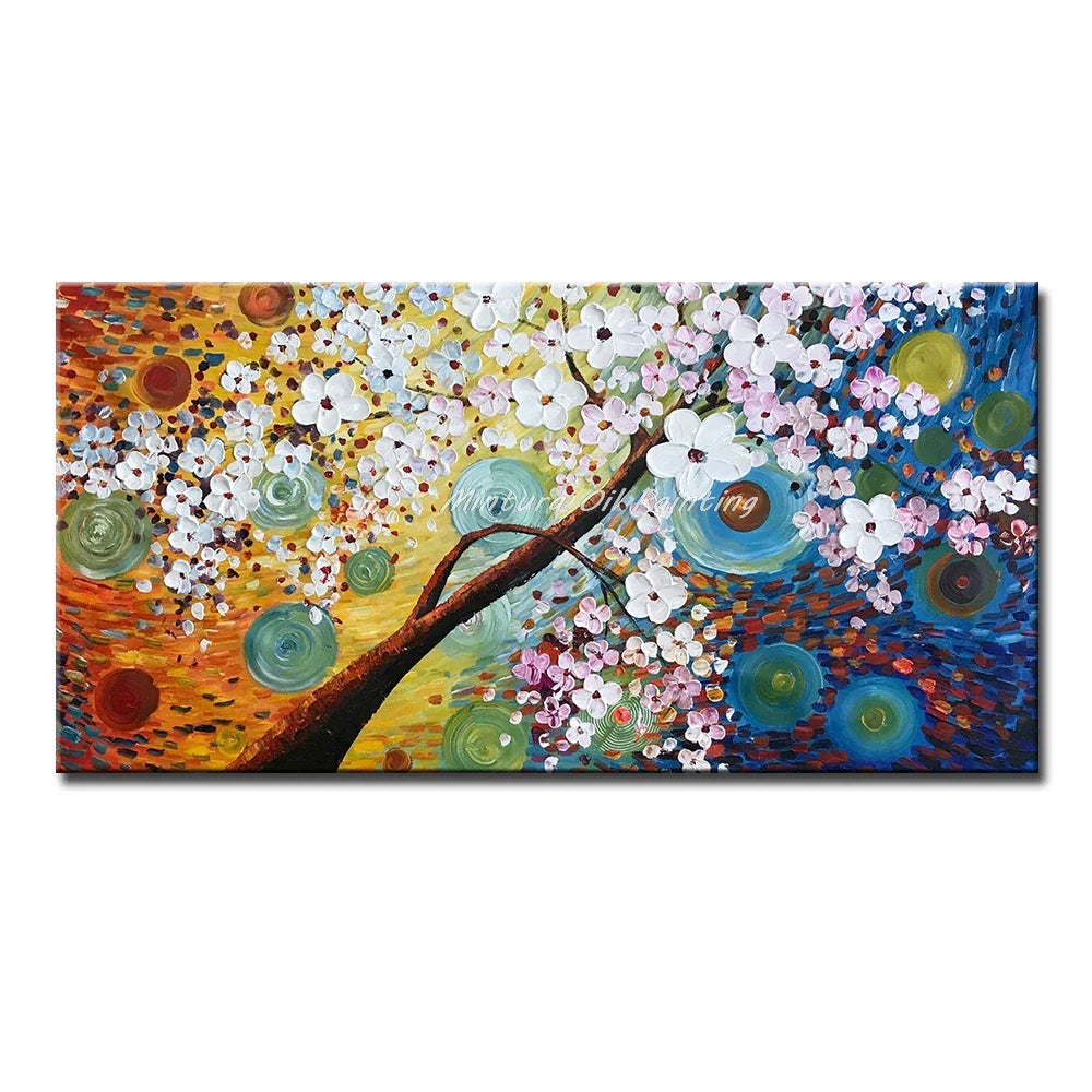 Dipinto a mano da intelaiare — Fiori a Spatola