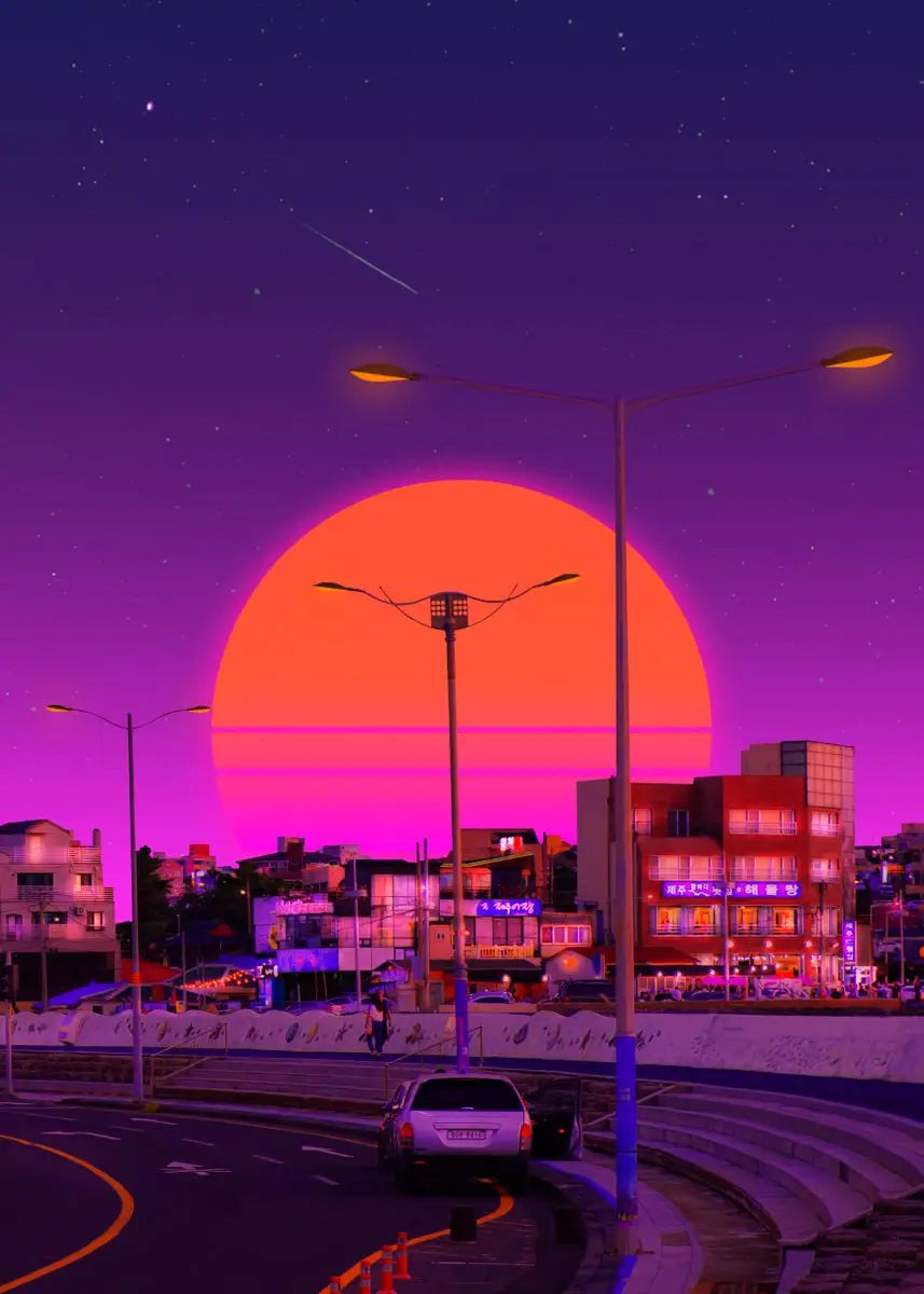 Stampa su tela da intelaiare — Tropici Synthwave