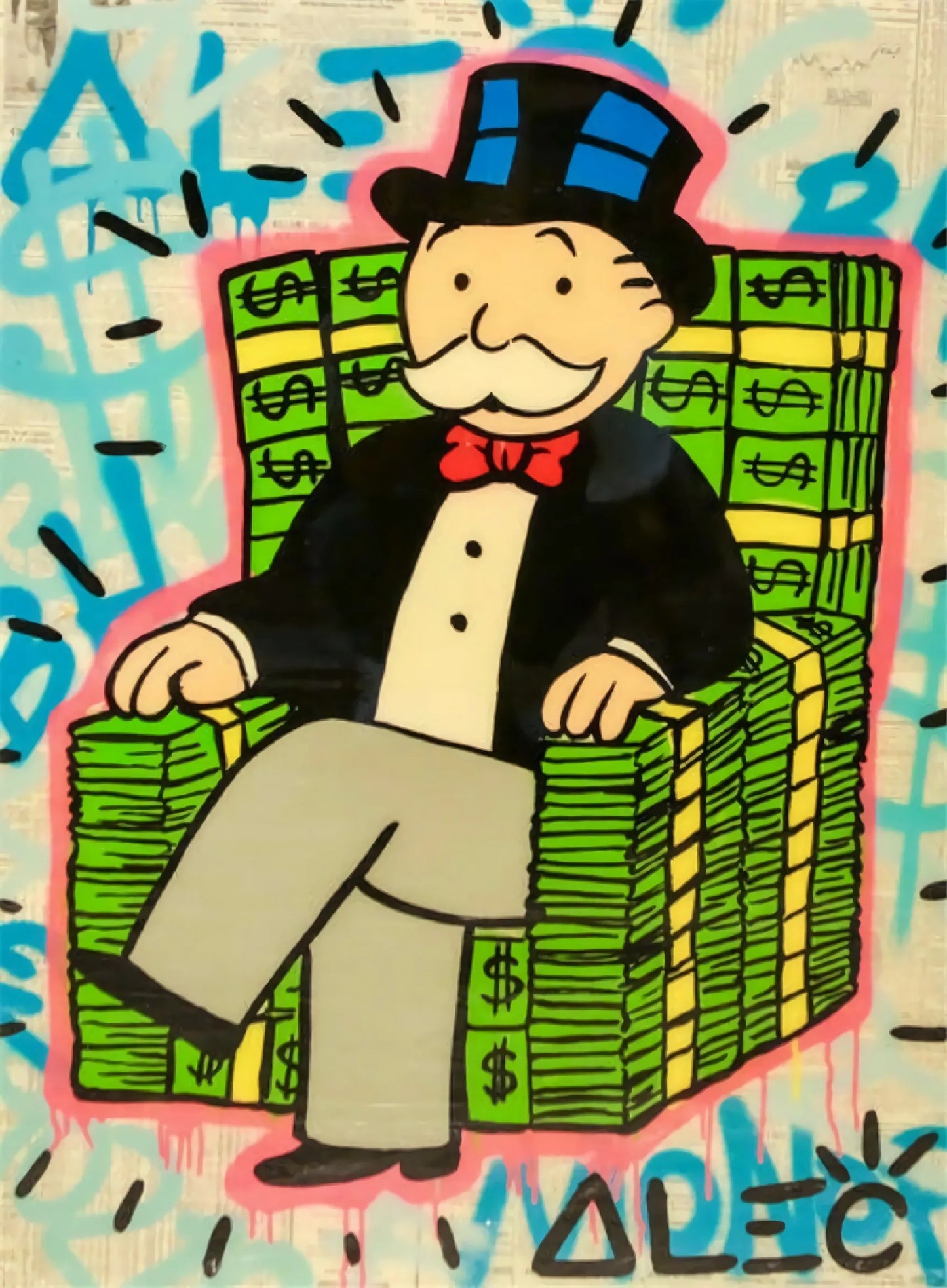 Stampa su tela da intelaiare — Homage to Alec Monopoly