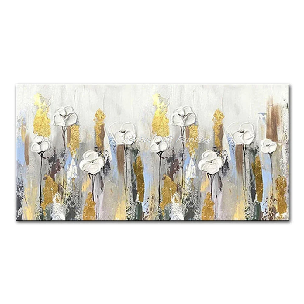 Dipinto a mano da intelaiare — Fiori a Spatola