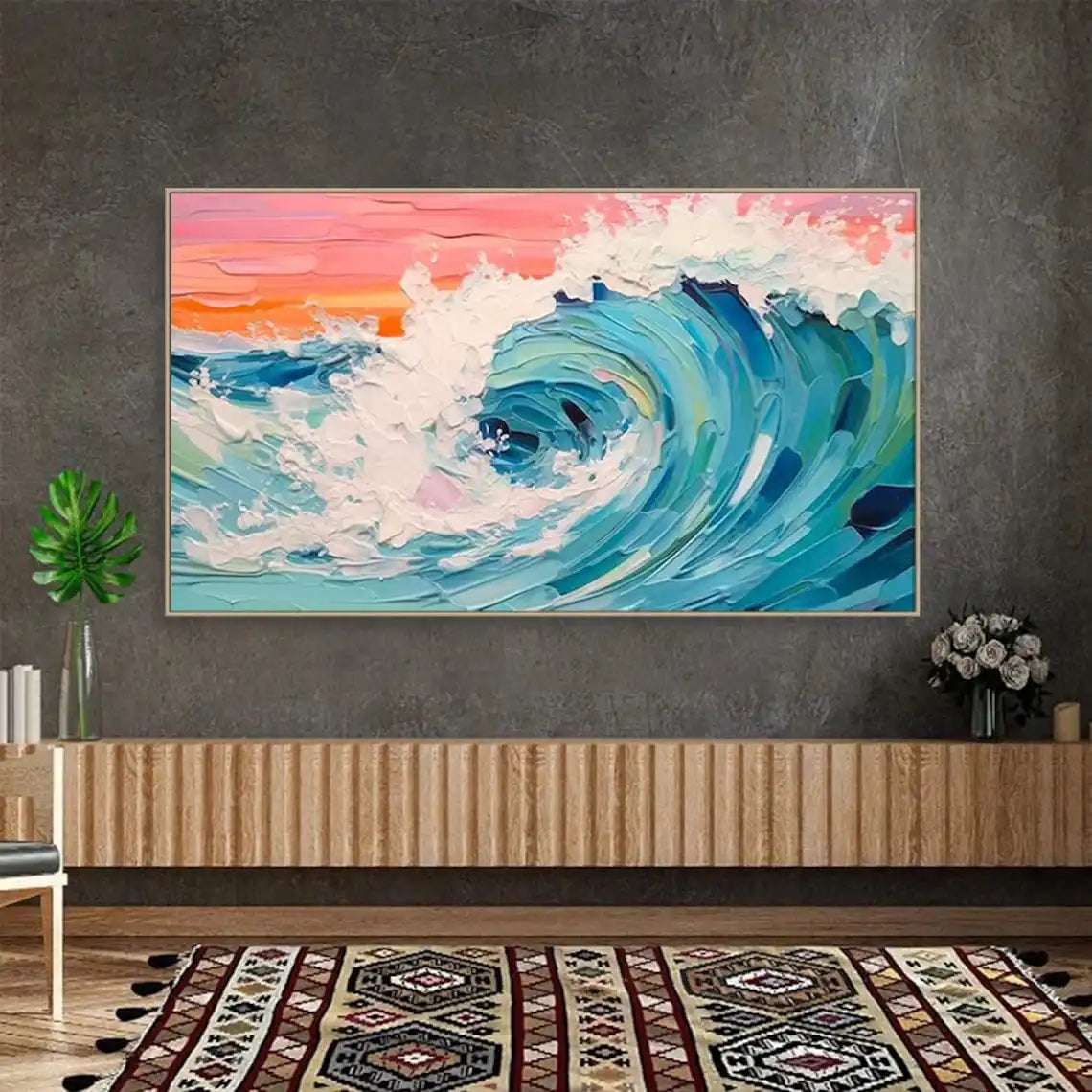 Dipinto a mano da intelaiare — Onde del Mare