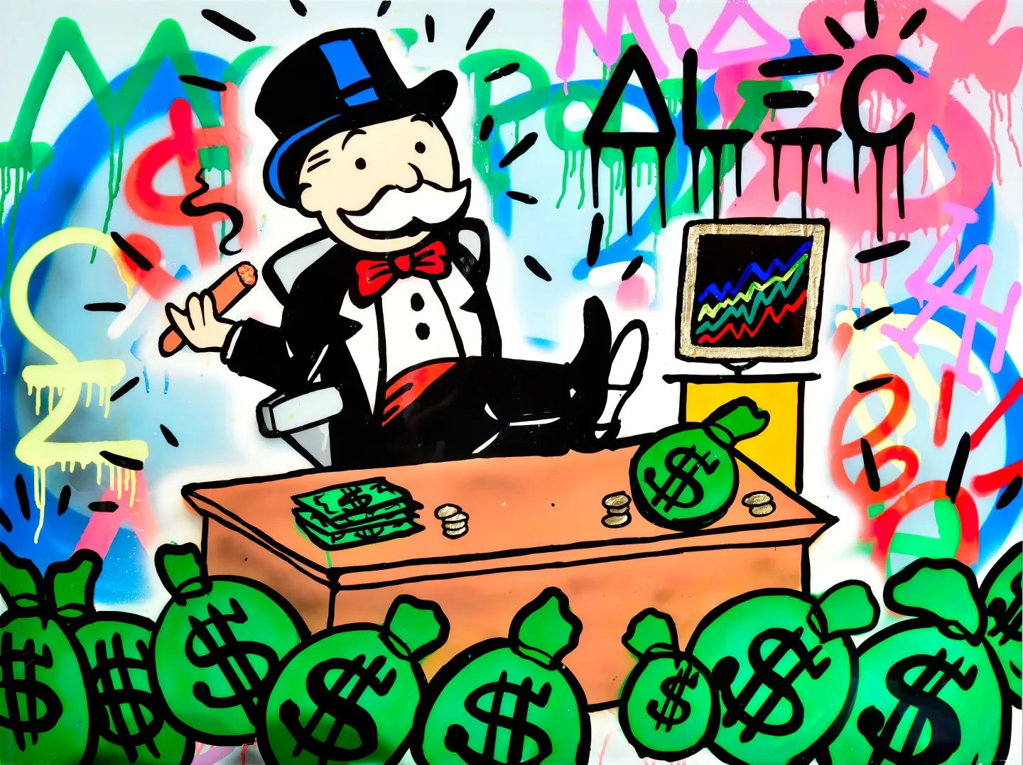 Stampa su tela da intelaiare — Homage to Alec Monopoly