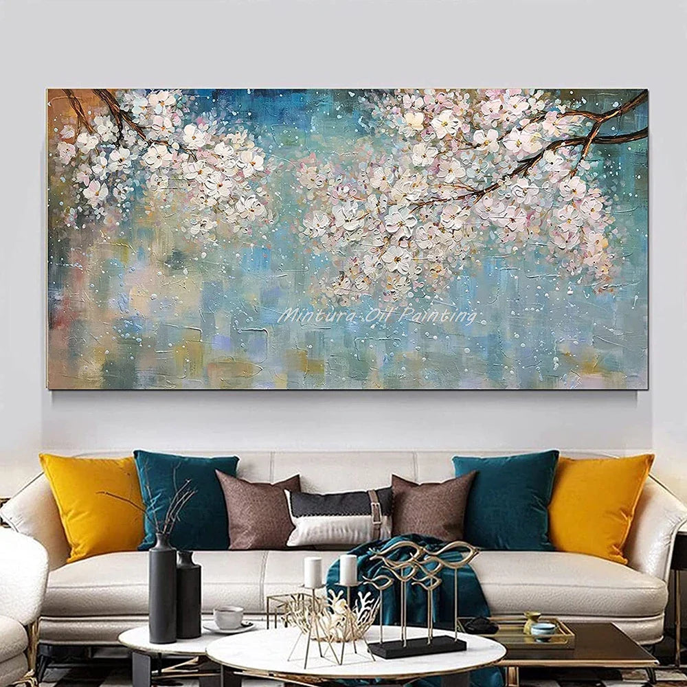 Dipinto a mano da intelaiare — Fiori a Spatola