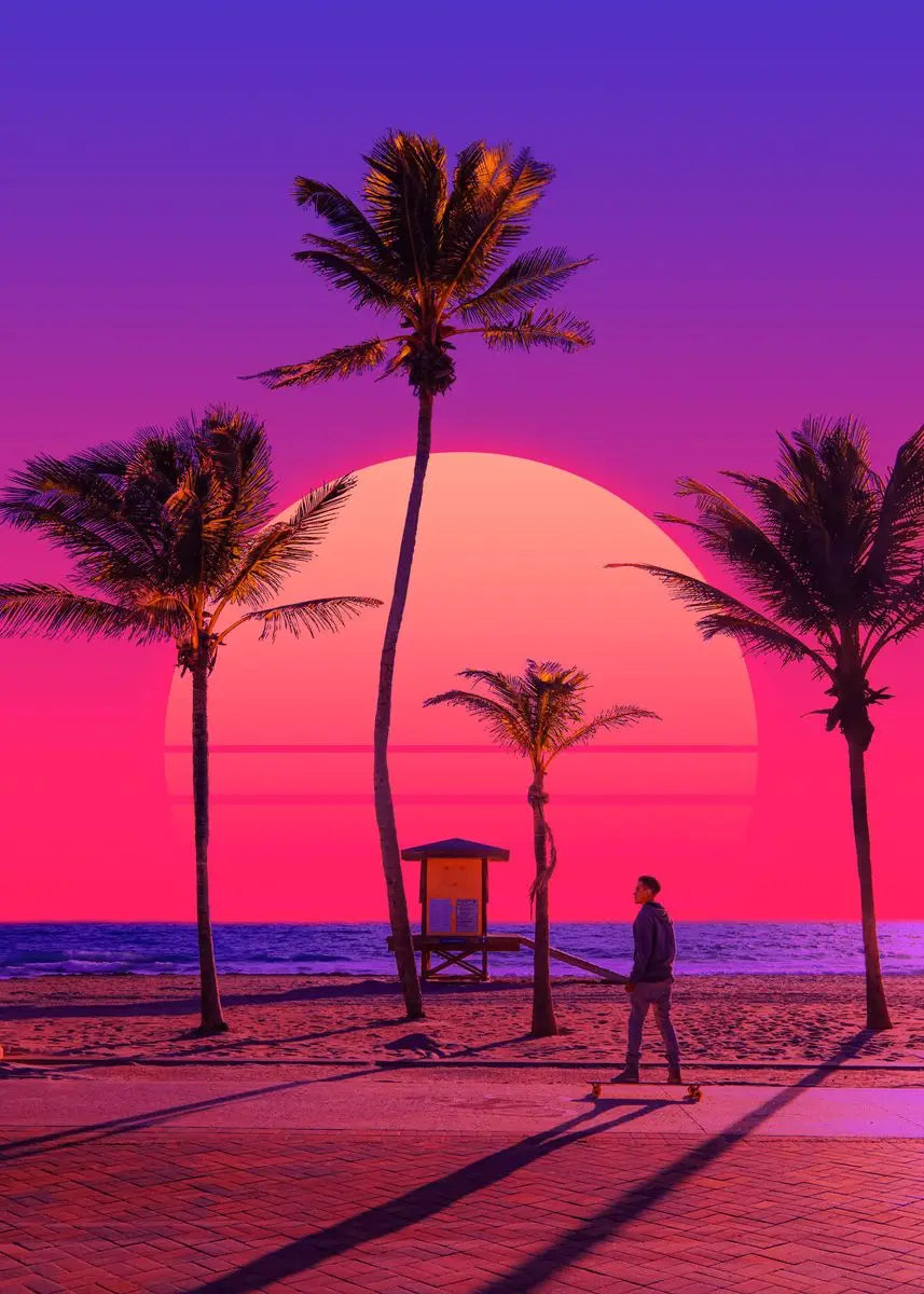 Stampa su tela da intelaiare — Tropici Synthwave