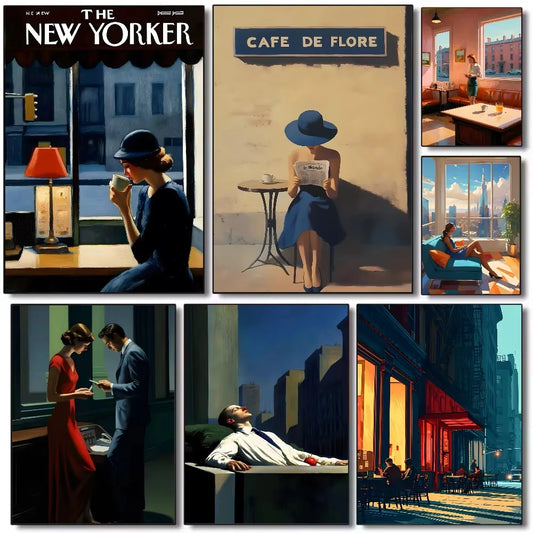 Stampa su tela da intelaiare — Homage to Hopper