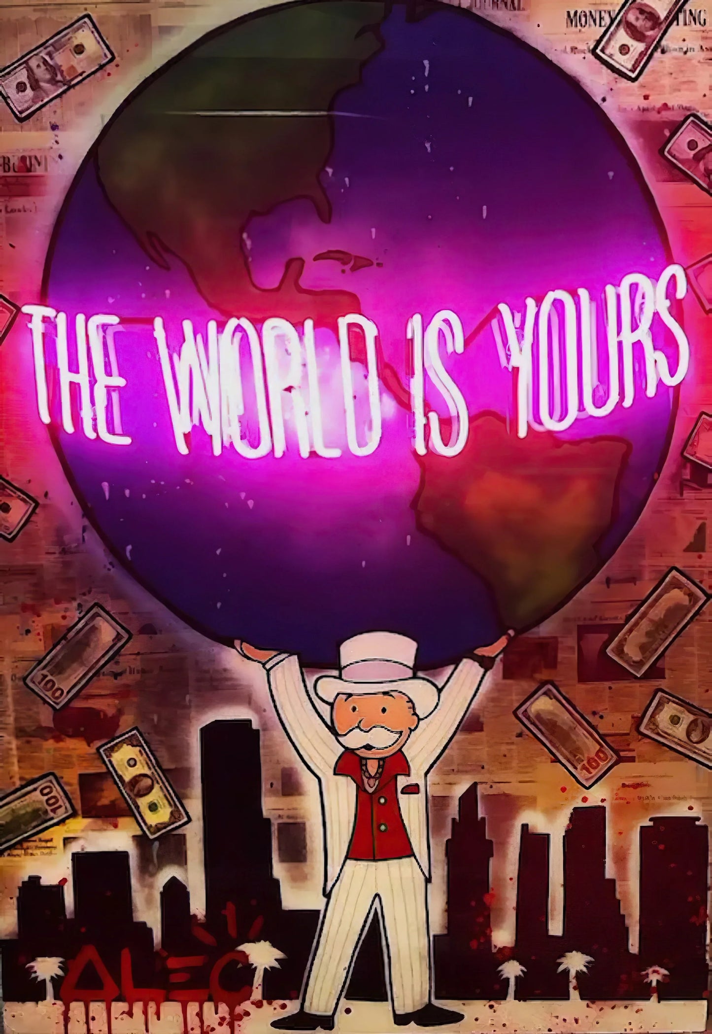 Stampa su tela da intelaiare — Homage to Alec Monopoly