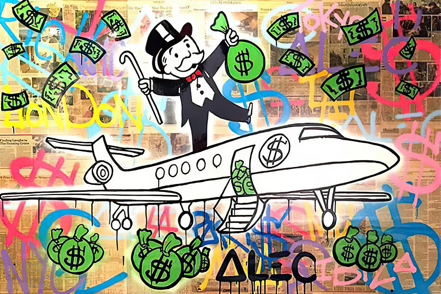 Stampa su tela da intelaiare — Homage to Alec Monopoly