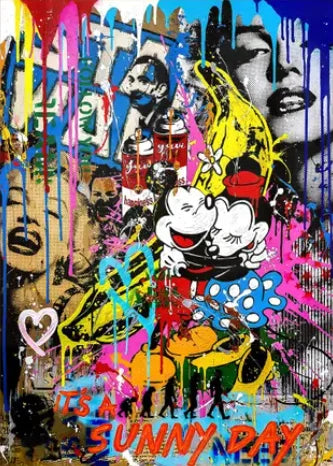 Stampa su tela da intelaiare — Graffiti Dorato