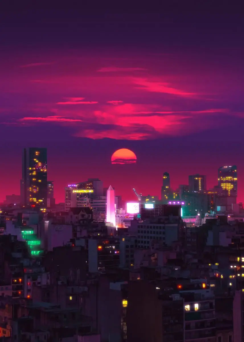 Stampa su tela da intelaiare — Tropici Synthwave