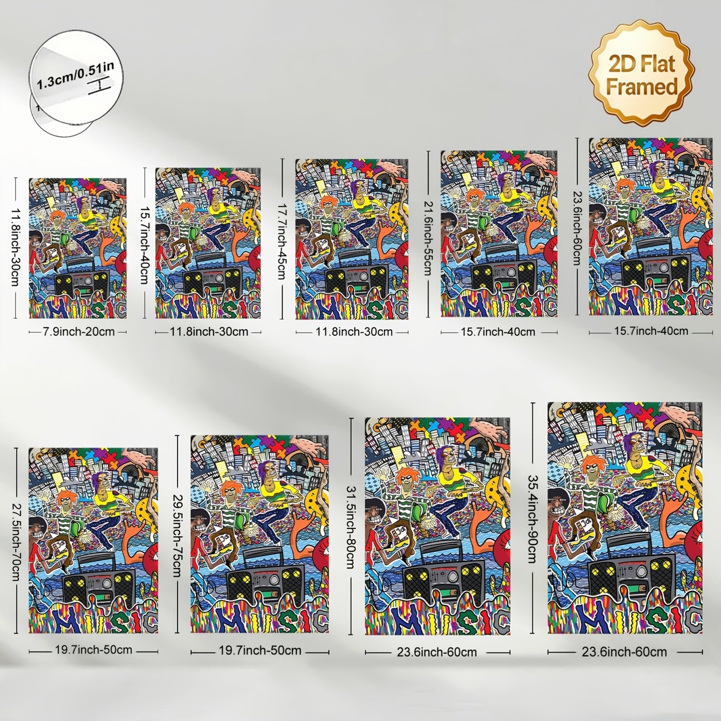 Stampa su tela intelaiata — Graffiti Musica