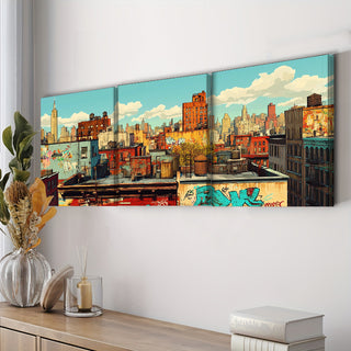 Stampa su tela intelaiata — Skyline di New York