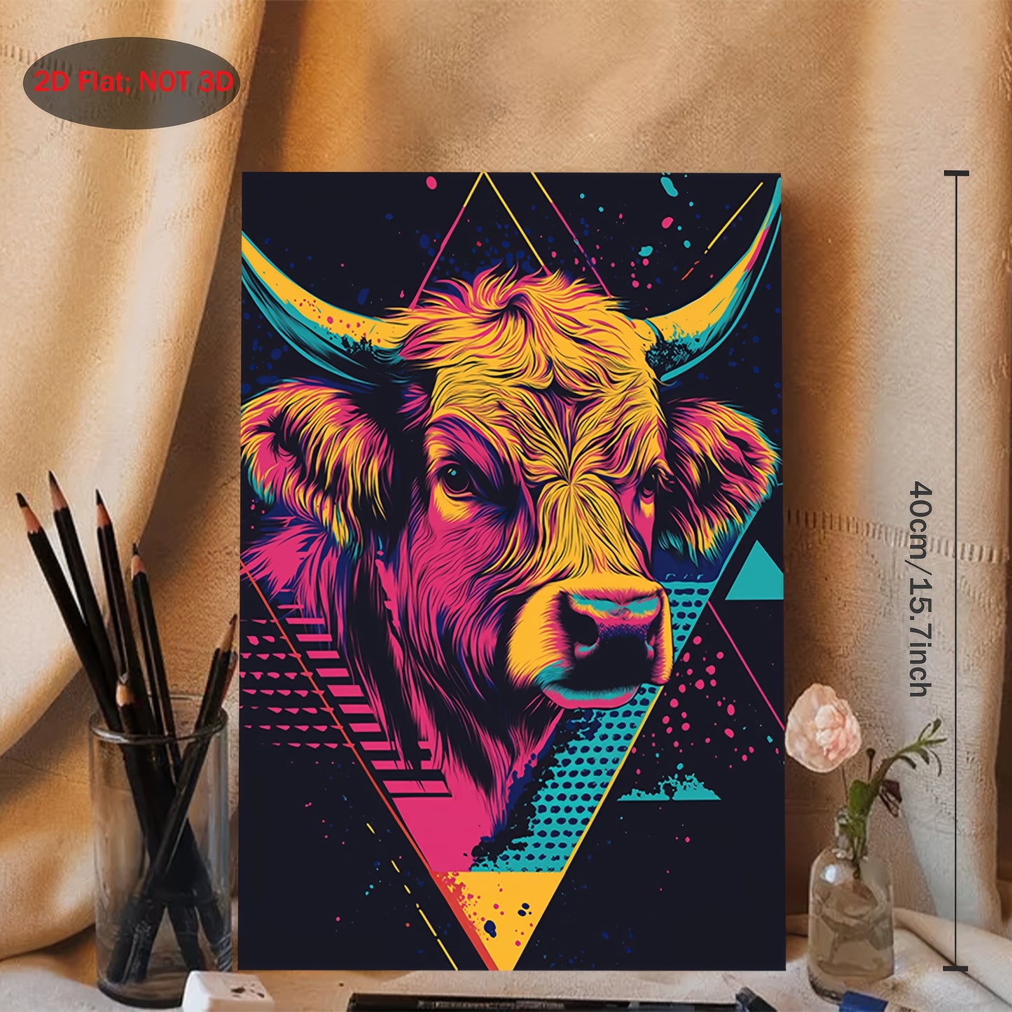 Stampa su tela — Mucca Pop Art