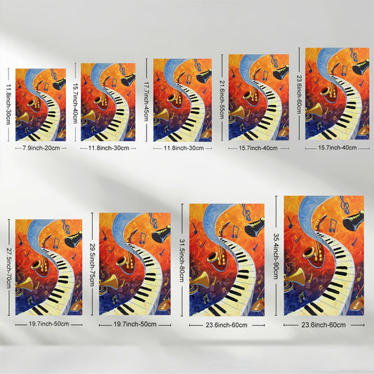 Stampa su tela intelaiata — Jazz al Pianoforte