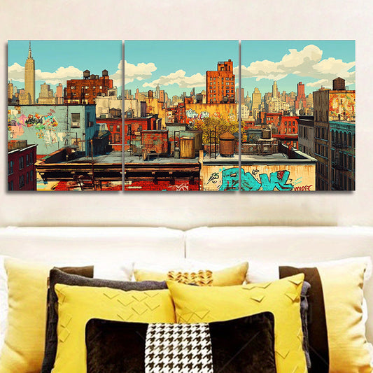 Stampa su tela intelaiata — Skyline di New York