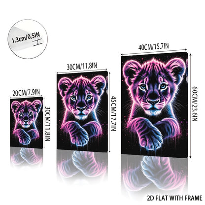 Stampa su tela intelaiata — Leone Neon
